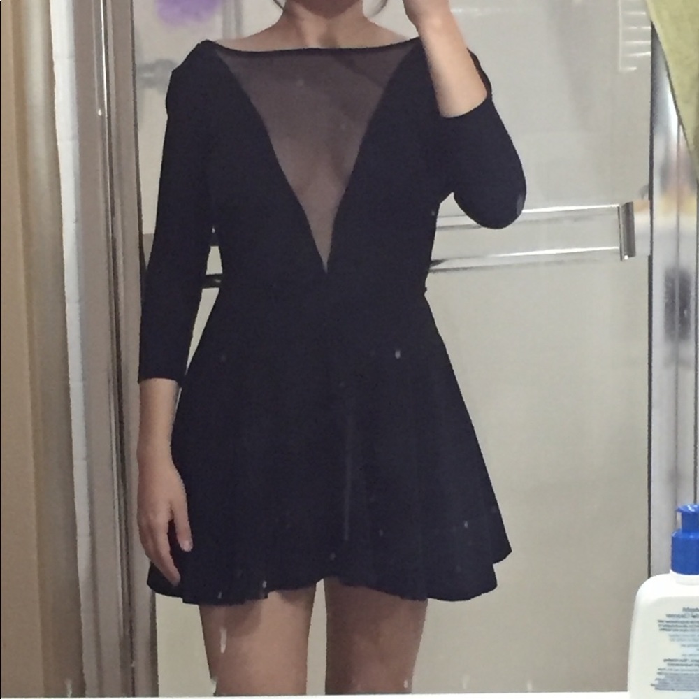 V neck backless dress
